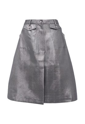 LOST INK  METALLIC MIDI SKIRT