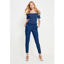 LOST INK   DENIM BARDOT JUMPSUIT