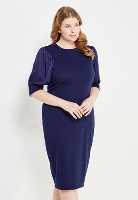 LOST INK PLUS  BODYCON DRESS WITH BLOUSON SLEEVE