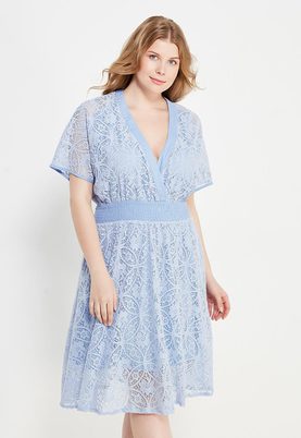 LOST INK PLUS  KIMONO LACE SKATER DRESS